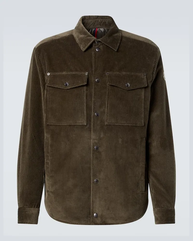 Moncler Daunenjacke Ambroisie aus Baumwoll-Cord Braun