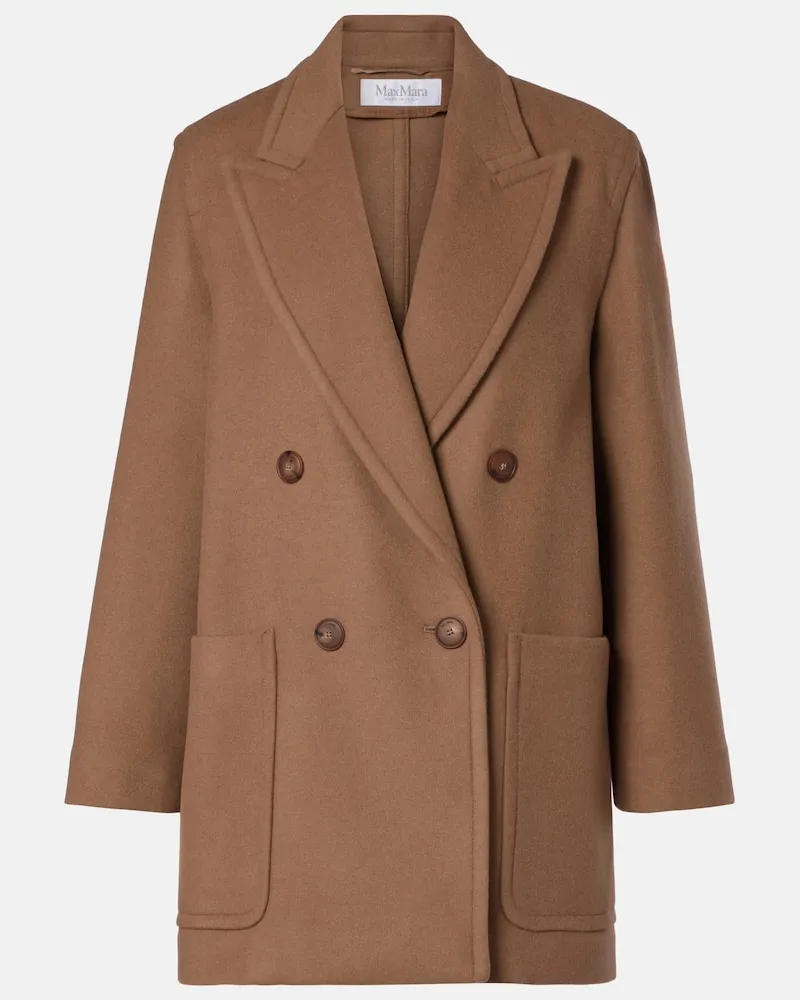 Max Mara Mantel Deletta aus Wolle und Kaschmir Braun