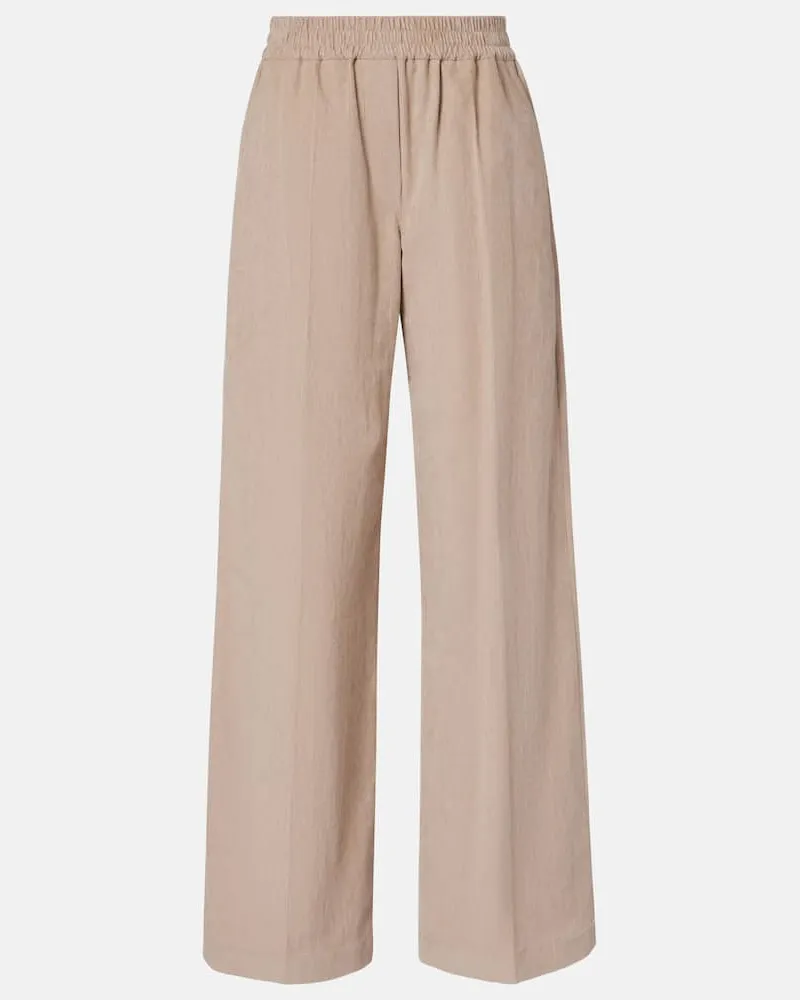 Brunello Cucinelli Weite Hose aus Baumwoll-Cord Beige