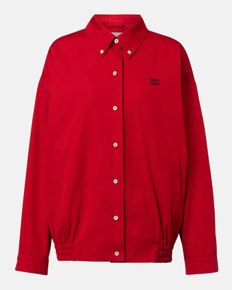 Miu Miu Blouson aus Baumwollpopeline Rot