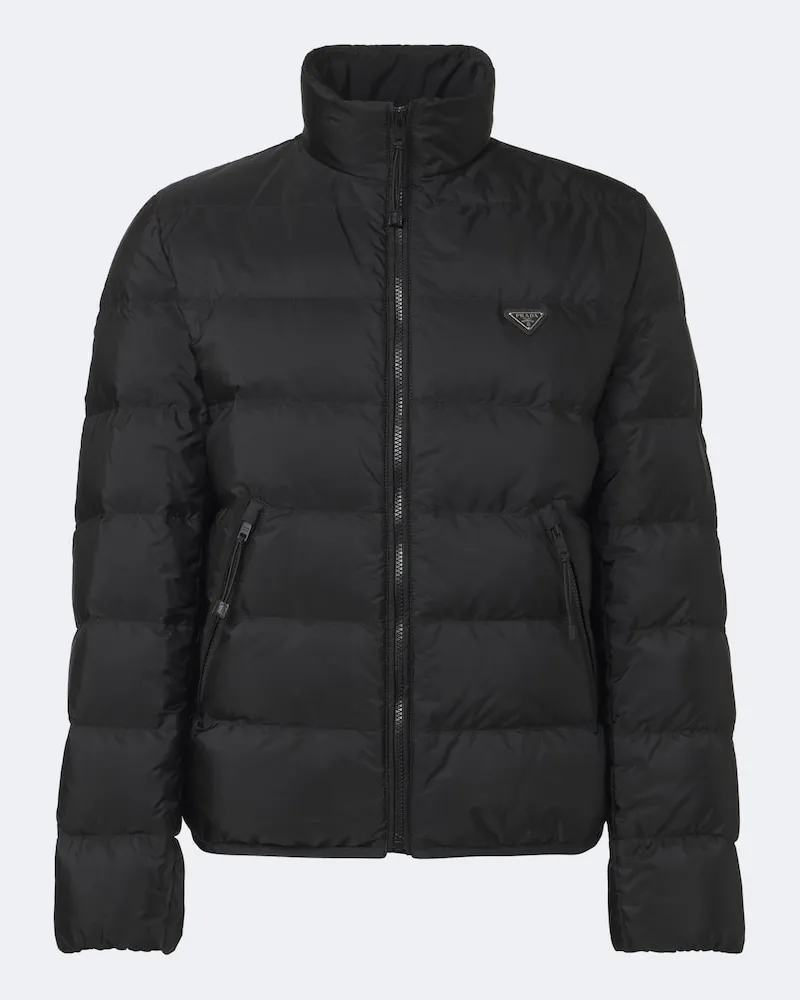 Prada Wattierte Jacke mit Re-Nylon Schwarz