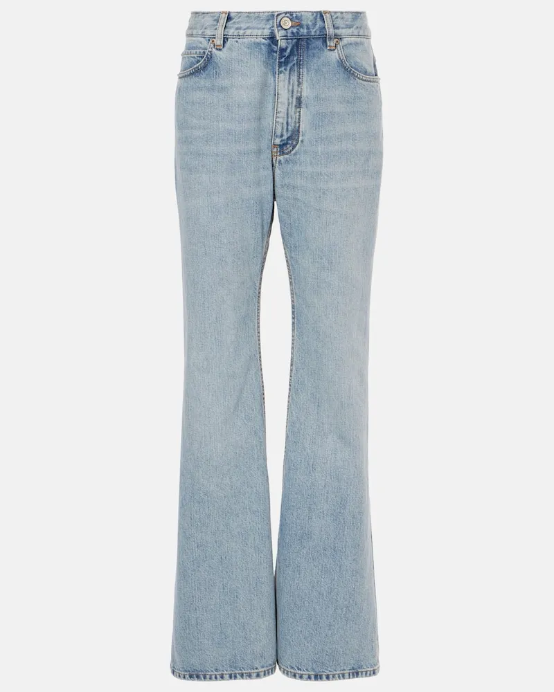 Balenciaga Mid-Rise Flared Jeans Blau