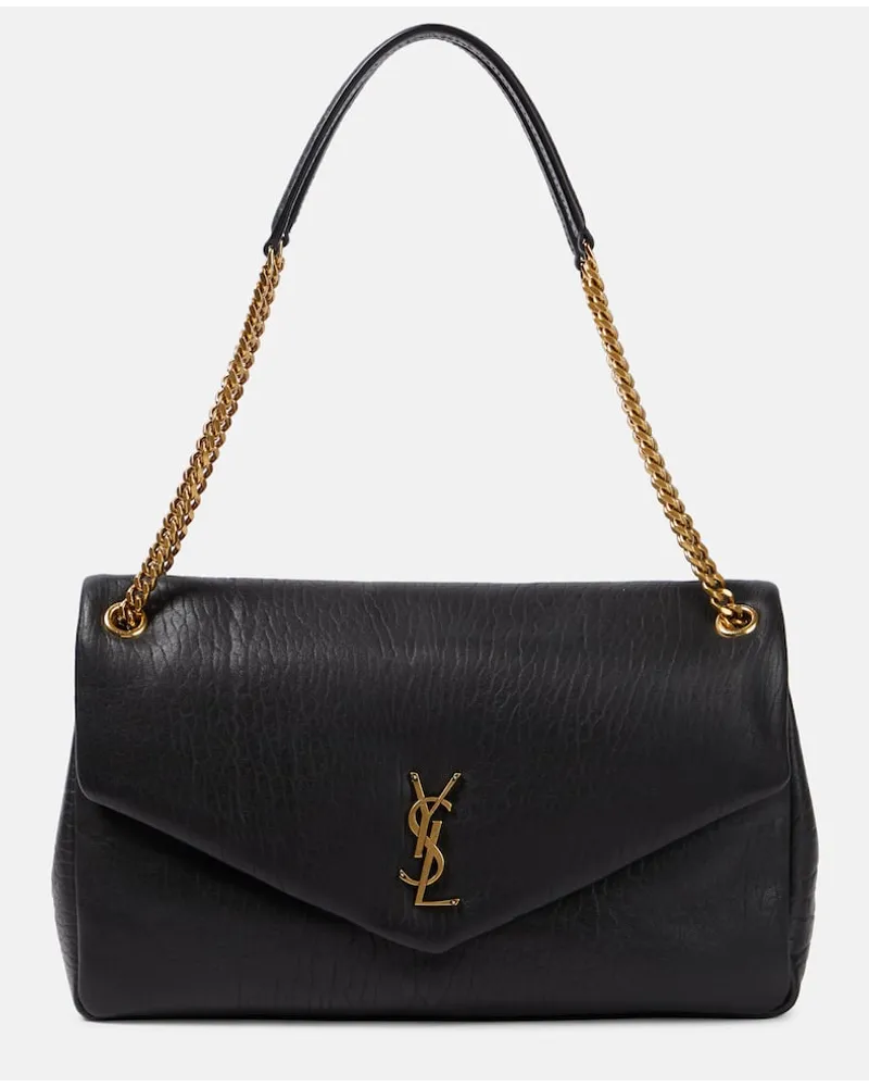 Saint Laurent Schultertasche Calypso Large aus Leder Schwarz