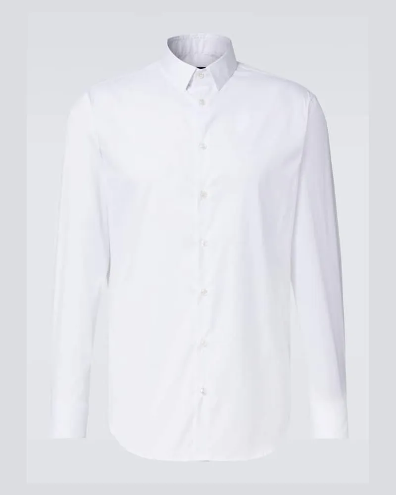 Giorgio Armani Hemd aus Popeline Weiß
