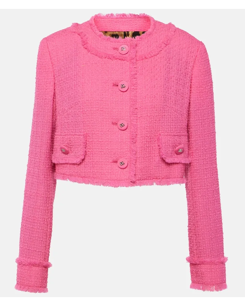 Dolce & Gabbana Cropped-Jacke aus Tweed Pink