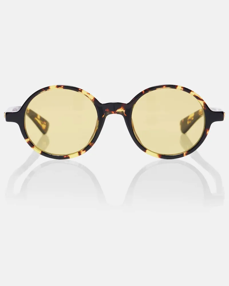 Bottega Veneta Runde Sonnenbrille Braun