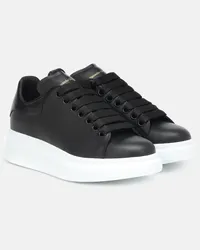 Alexander McQueen Sneakers Oversized aus Leder Schwarz