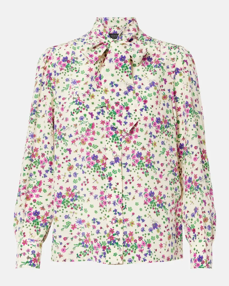 Gucci Schluppenbluse aus Seide Multicolor