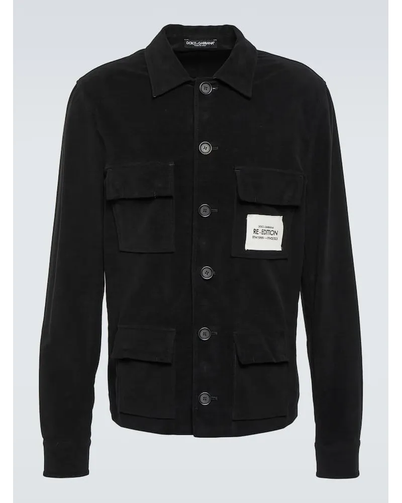 Dolce & Gabbana Hemdjacke Re-Edition aus Baumwolle Schwarz