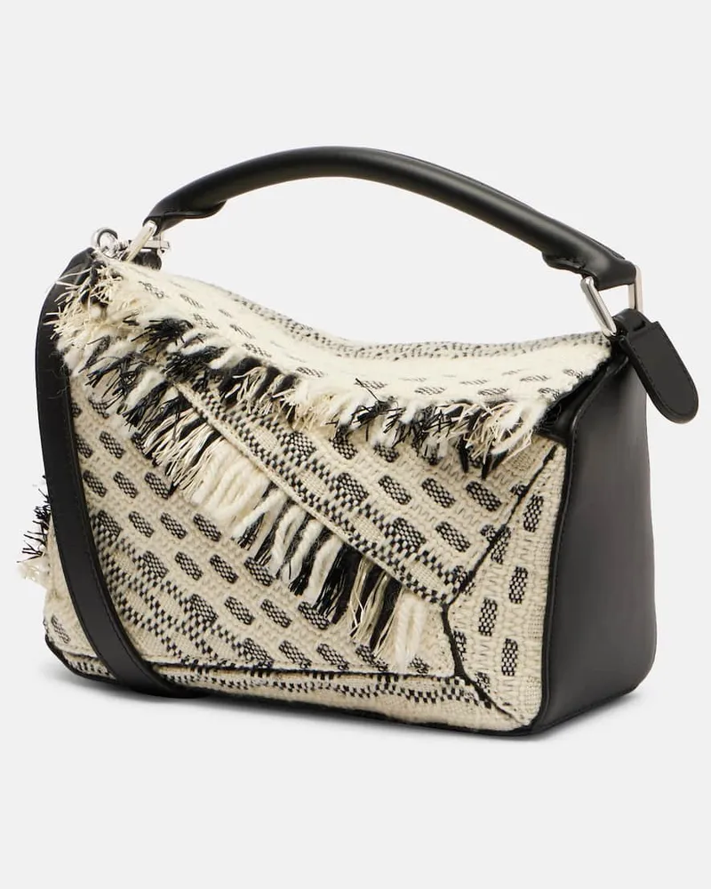 Loewe Tote Bag Puzzle Small aus Leder Schwarz