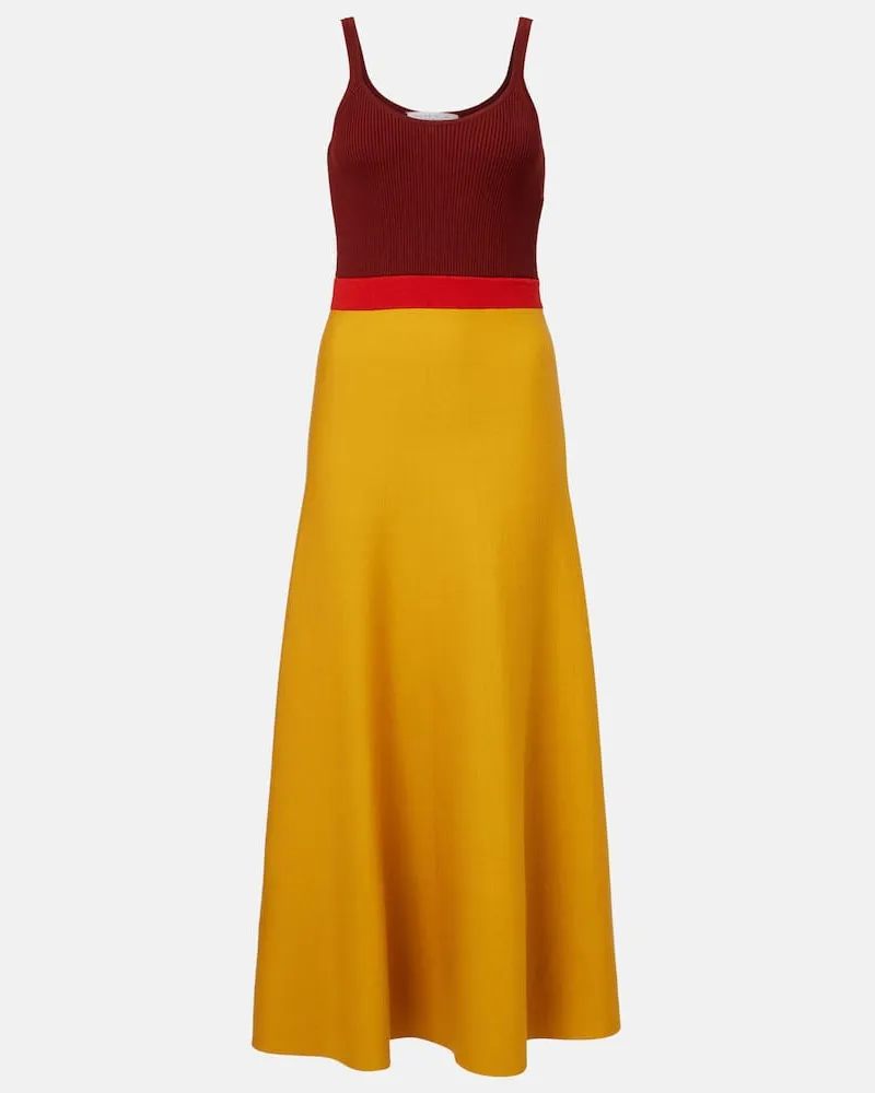 Gabriela Hearst Maxikleid Flaminius aus Wolle Gelb