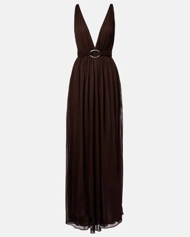 Tory Burch Maxikleid aus Jersey Braun