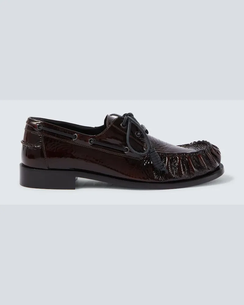 Dries van Noten Segelschuhe aus Lackleder Braun