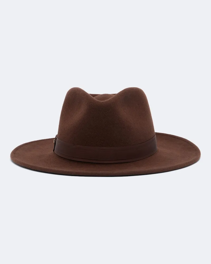 Max Mara Fedora aus einem Woll- und Kaschmirgemisch Braun