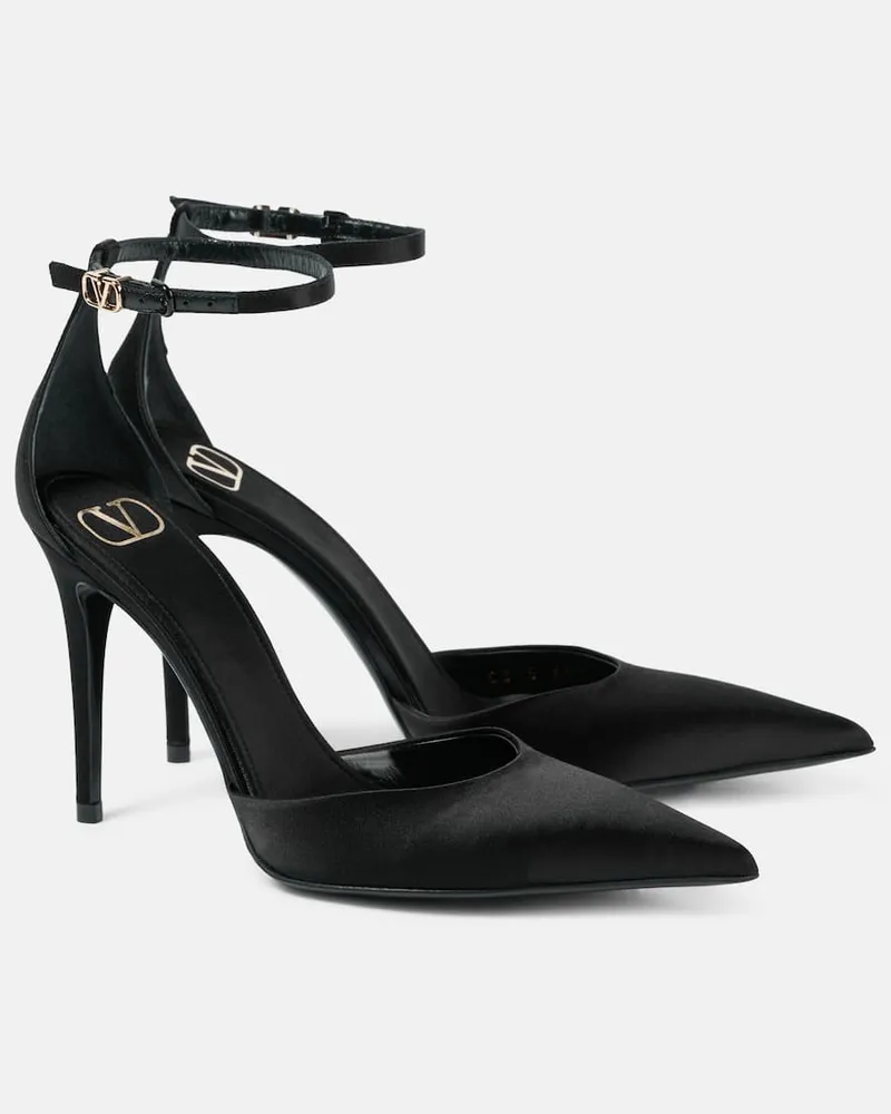 Valentino Garavani Pumps Eveninglam aus Satin Schwarz