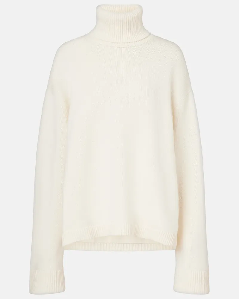 FRANKIE Shop Pullover Rhea aus Wolle und Baumwolle Weiß