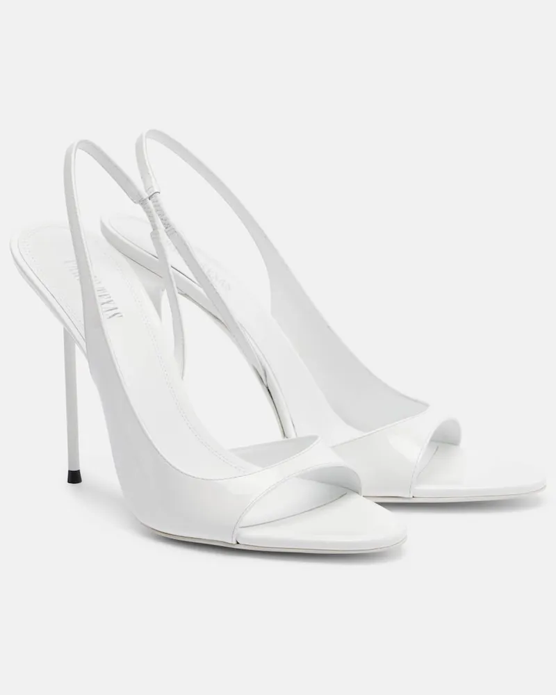 Paris Texas Slingback-Sandalen Lidia aus Lackleder Weiß