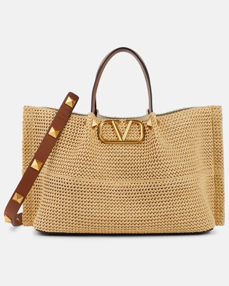 Valentino Garavani Tote Bag VLogo Medium Nude