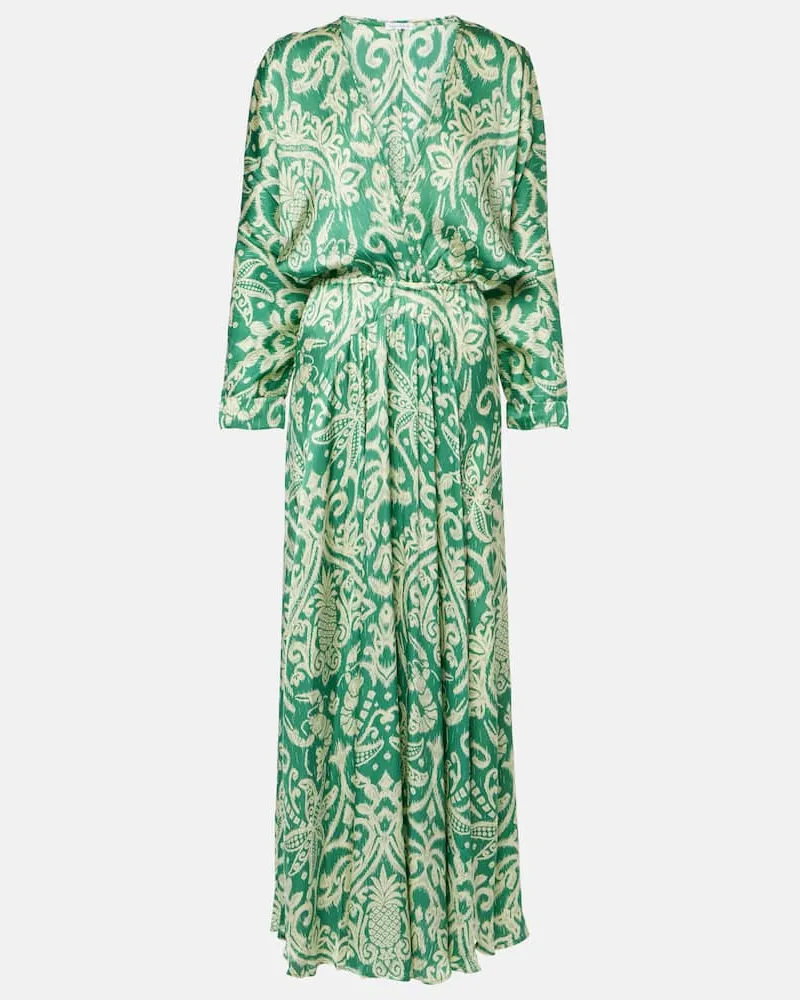 Poupette St Barth Bedrucktes Maxikleid Ilona Grün