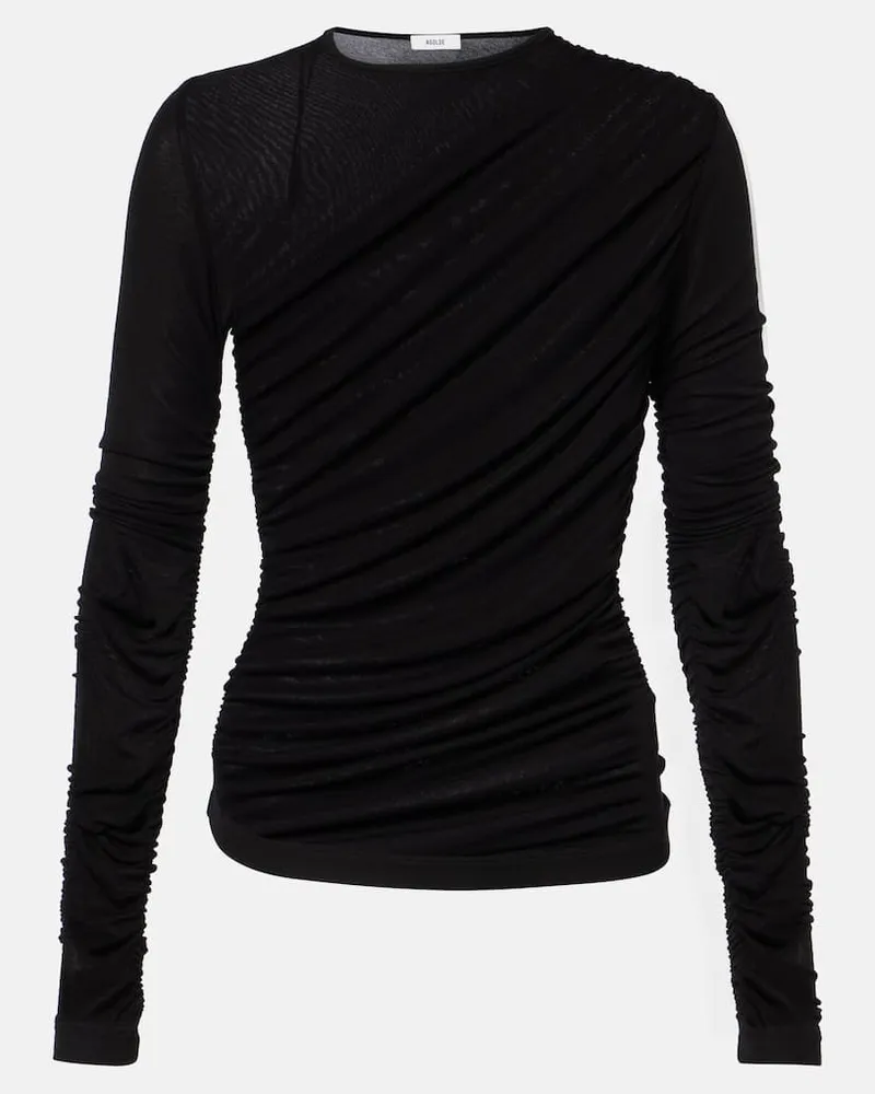 AGOLDE Top Tania aus Jersey Schwarz