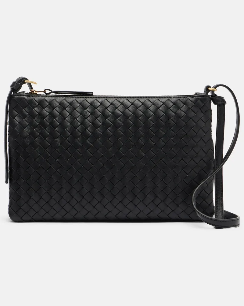Bottega Veneta Crossbody Bag Gemellini Medium aus Leder Schwarz