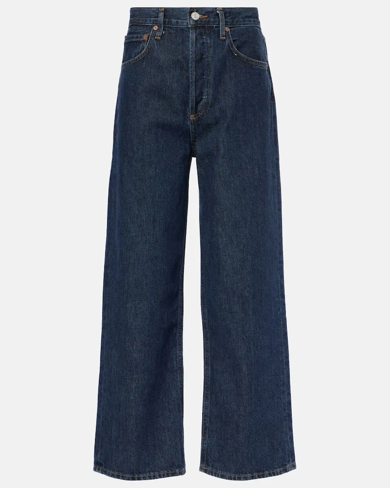 AGOLDE High-Rise Wide-Leg Jeans Ren Blau