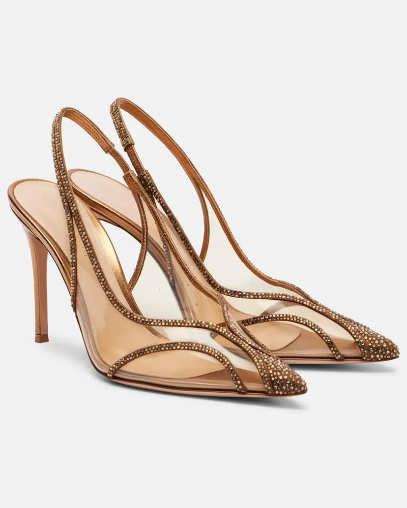Gianvito Rossi Slingback-Pumps Diana 95 mit Leder Gold