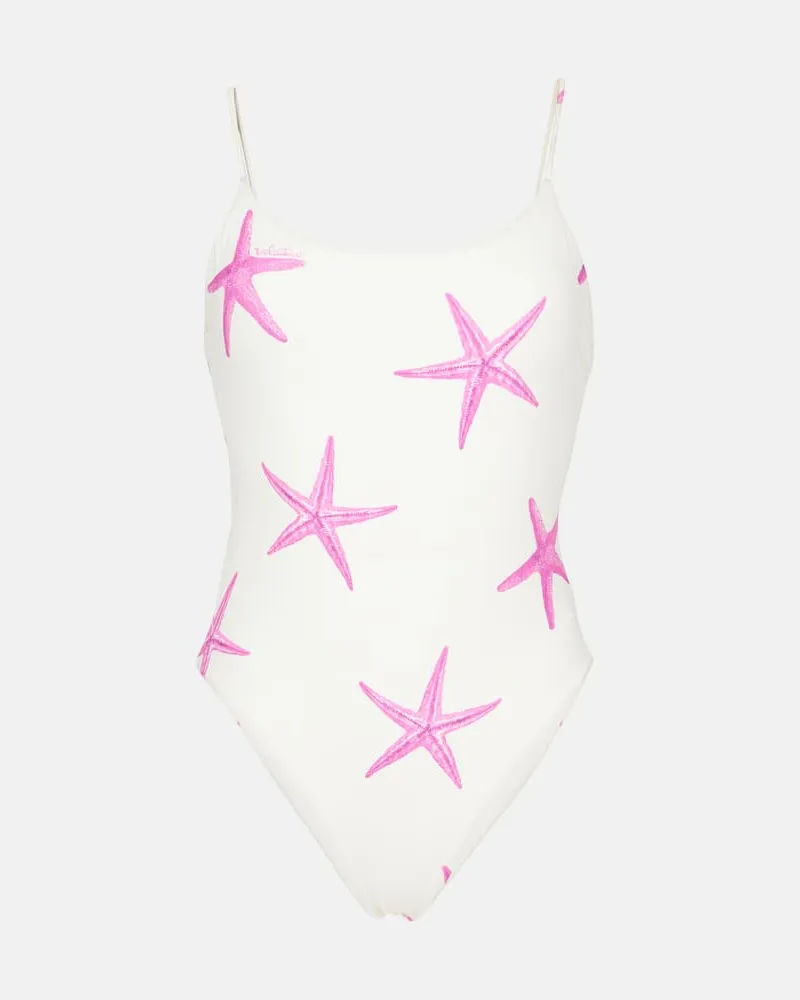 Valentino Garavani Bedruckter Badeanzug Starfish Weiß