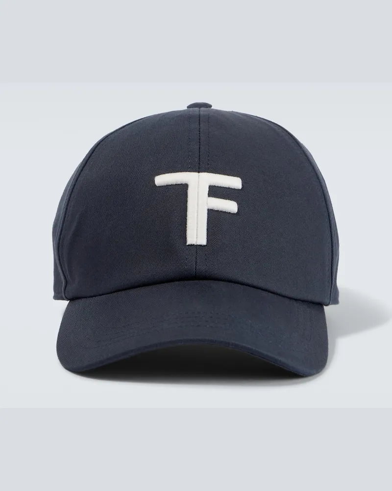 Tom Ford Baseballcap TF mit Leder Blau