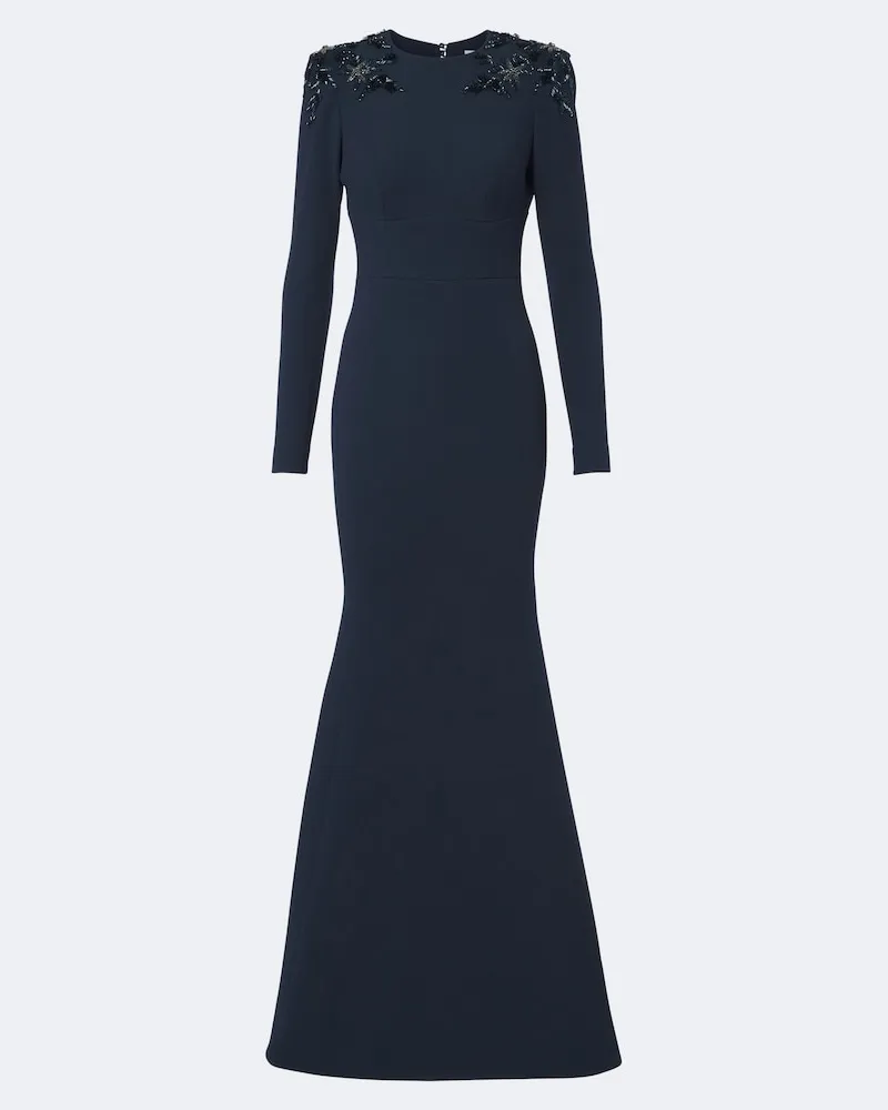 Rebecca Vallance Verzierte Robe Adrienne aus Crêpe Blau