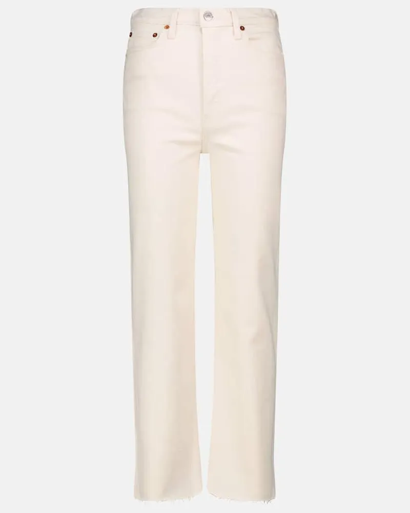 RE/DONE High-Rise Straight Jeans '70s Stove Pipe Weiß