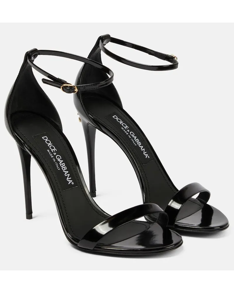 Dolce & Gabbana Sandalen aus Lackleder Schwarz