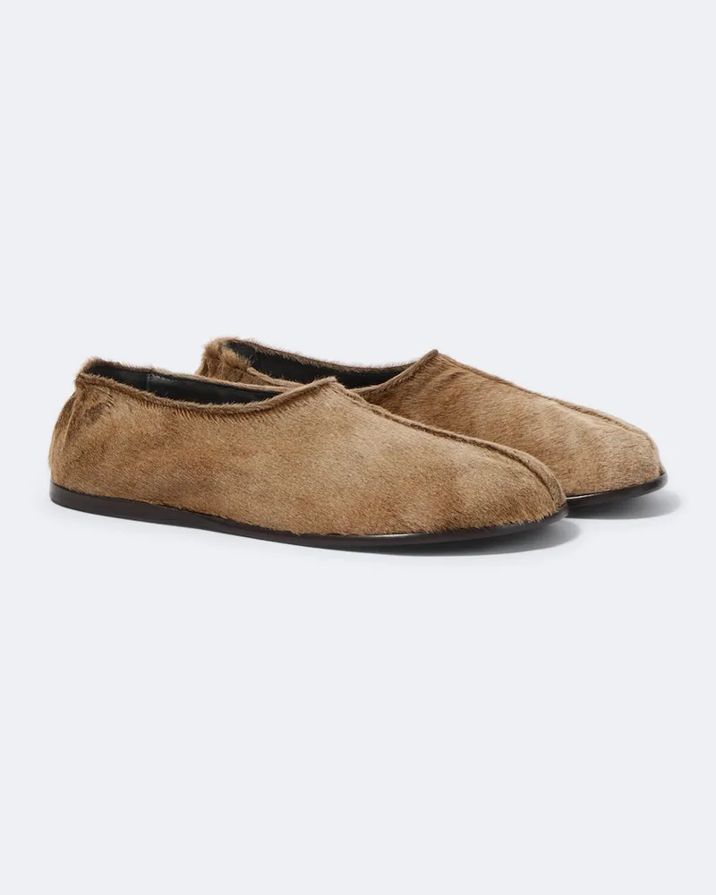 Christophe Lemaire Slip-Ons aus Kalbshaar Beige