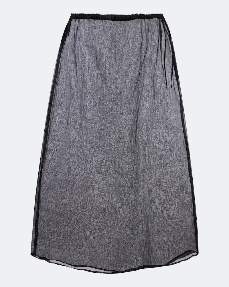 Prada Midirock aus Baumwollorganza Schwarz