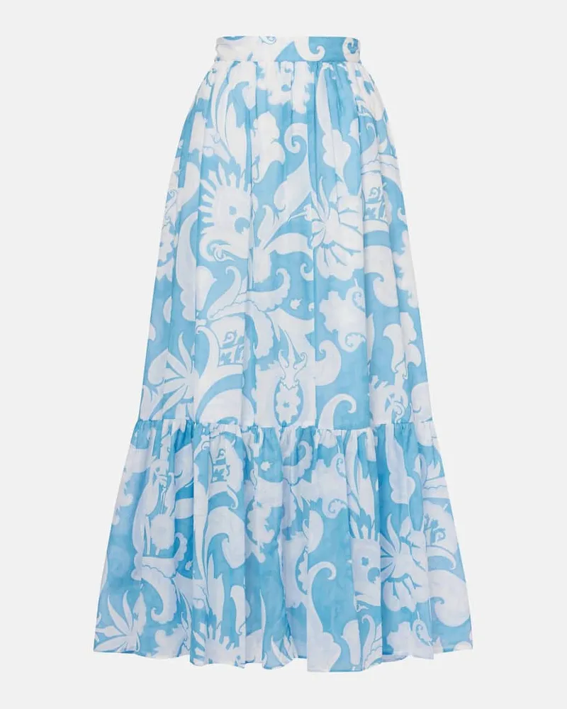 Etro Maxirock aus Baumwolle Blau