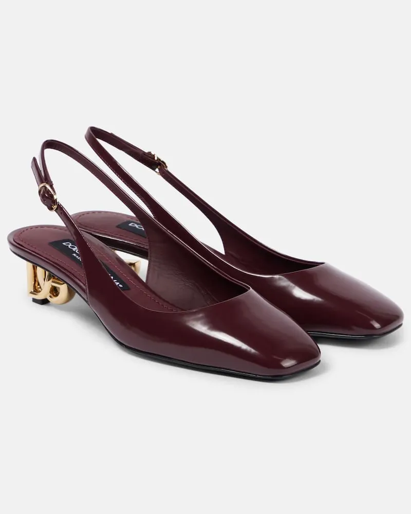Dolce & Gabbana Slingback-Pumps Jackie DG 40 aus Lackleder Burgunderrot