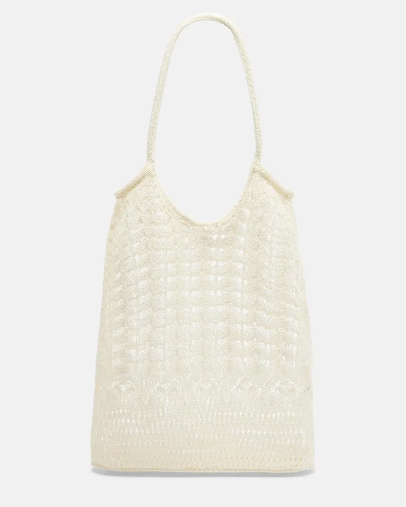 Eres Schultertasche Ocre aus Häkelstrick Weiß