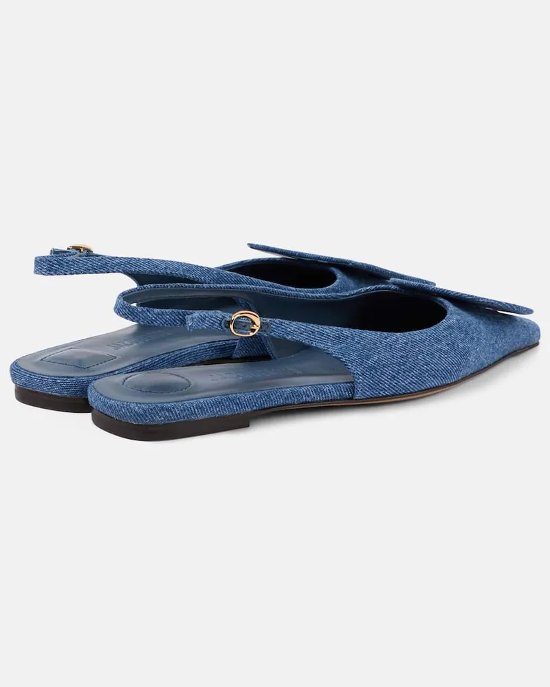 シューズ・サンダルその他 JACQUEMUS Ballerina slingback Duelo Plates in denim Les Slingbacks Duelo Plates denim flats in blue - Jacquemus