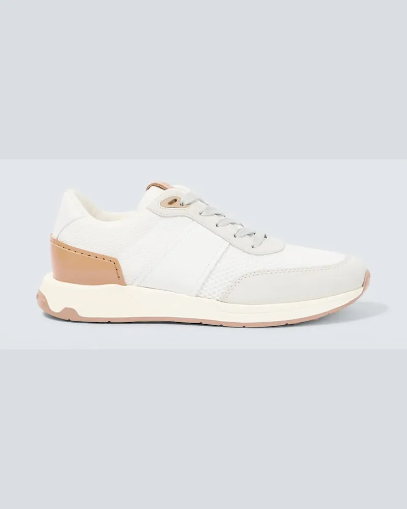 TOD'S Sneakers mit Veloursleder Weiß