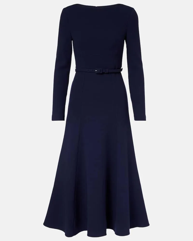 Roland Mouret Midikleid aus Woll-Crêpe Blau