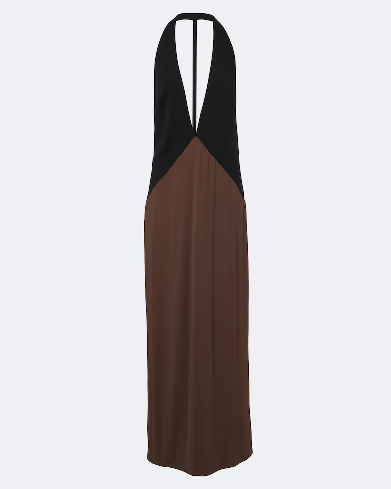Adriana Degreas Maxikleid aus Jersey Schwarz