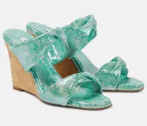 Wedge-Sandalen Twist aus Metallic-Leder