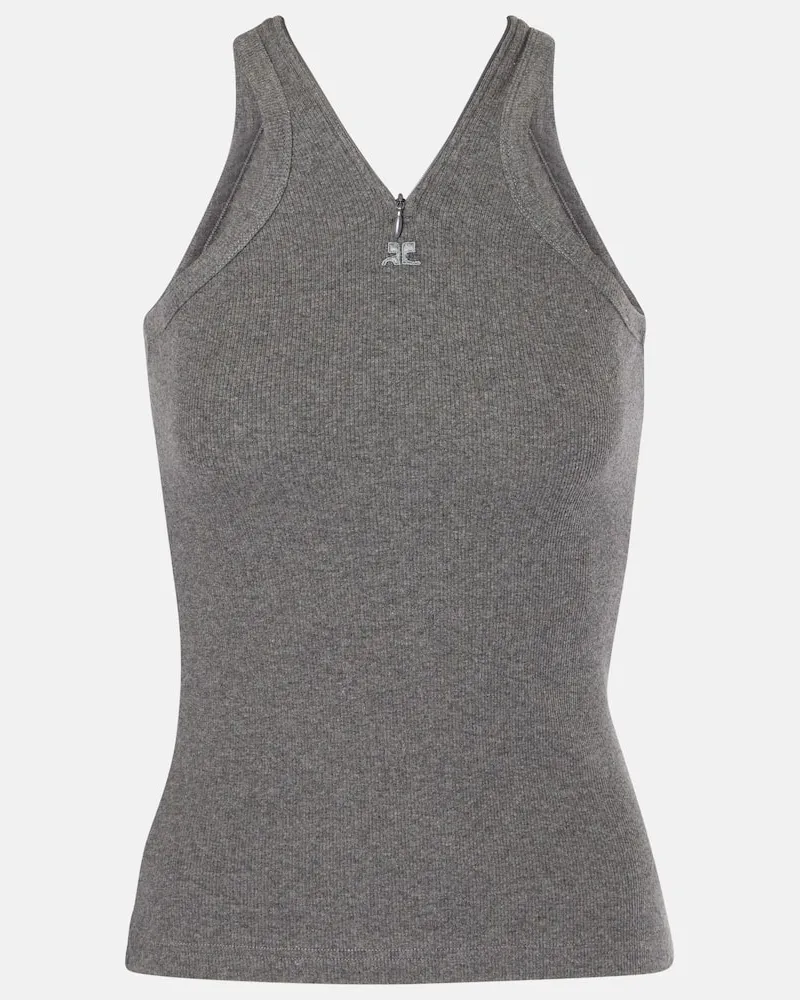 Courrèges Courrèges Top aus Rippstrick Grau