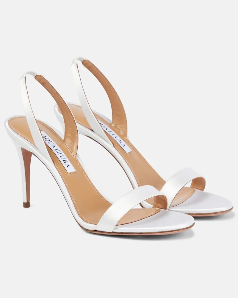 Aquazzura Sandalen So Nude 85 aus Satin Weiß
