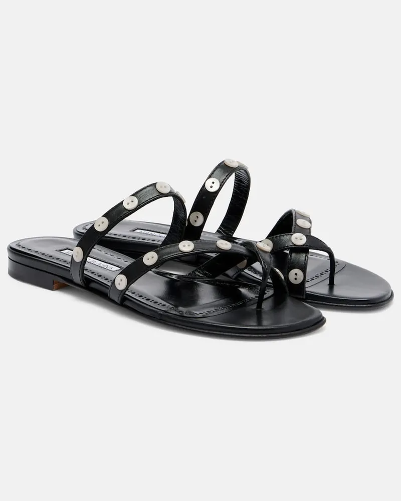 Manolo Blahnik Sandalen Irafli aus Leder Schwarz