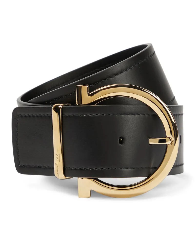 Ferragamo Gürtel Gancini aus Leder Schwarz