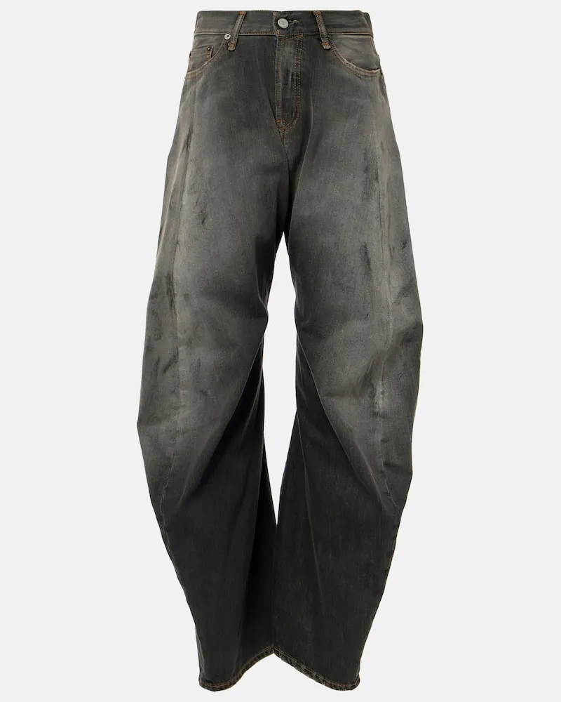 Acne Studios Low-Rise Wide-Leg Jeans 2006F Schwarz