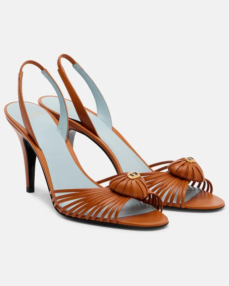 Valentino Garavani Slingback-Sandalen Royal 85 aus Leder Braun
