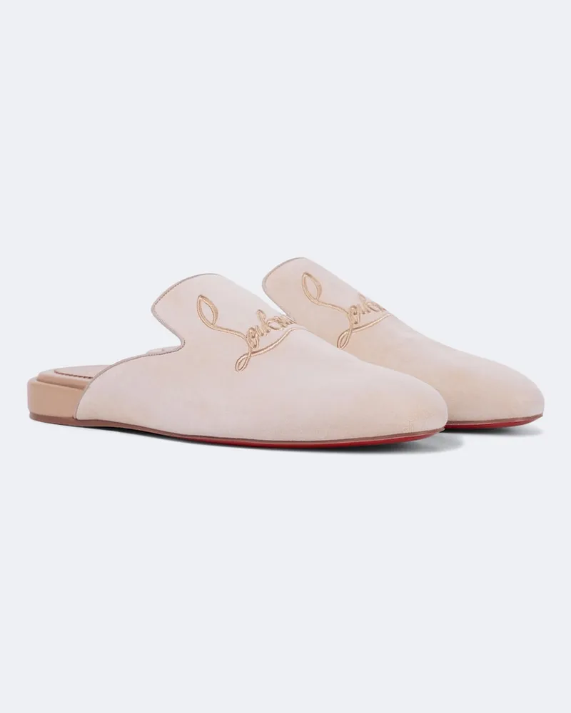 Christian Louboutin Slippers Navy Coolito Beige