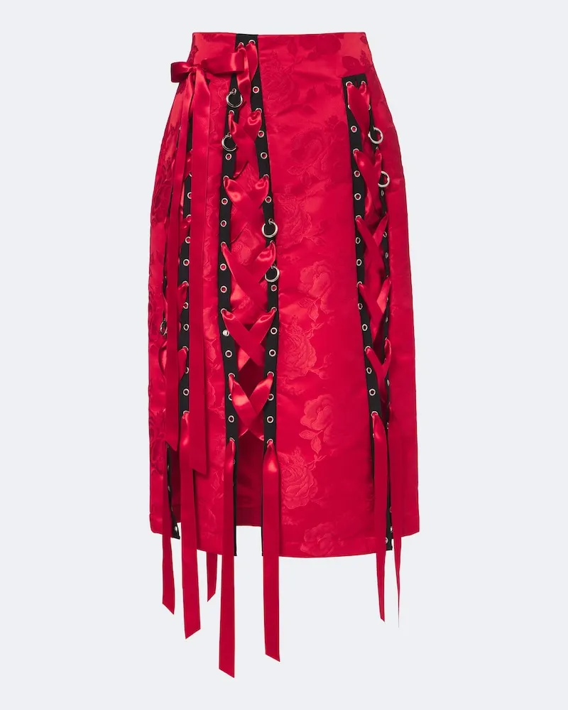 Simone Rocha Midirock aus Brokat Rot